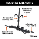 18085 2-Bike Tray-Style Hitch Mount Bike Rack, Fits 1-1/4, 2-in Receiver, Black F4Y7 - product image 5