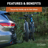 18085 2-Bike Tray-Style Hitch Mount Bike Rack, Fits 1-1/4, 2-in Receiver, Black F4Y7 - product image 7