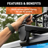 18119 Quick-Release Roof Rack Crossbars, Black Steel, Select Wrangler JK K9B4 - product image 3