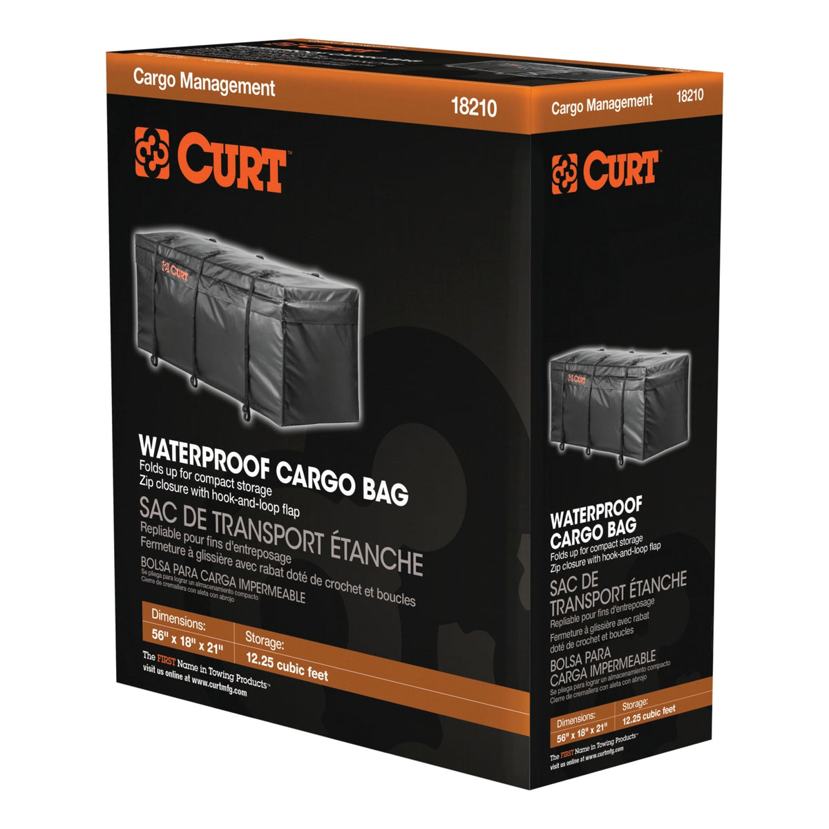 18210 Weather-Resistant Vinyl Roof Top Cargo Bag, Black, 56 x 18 x 21-in Q1V7 - product image 2