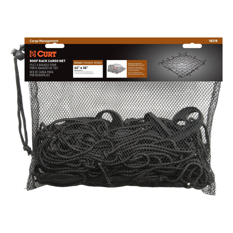 18218 Elastic Cargo Net with Hooks for Roof Basket, 44 x 36-in N4F7