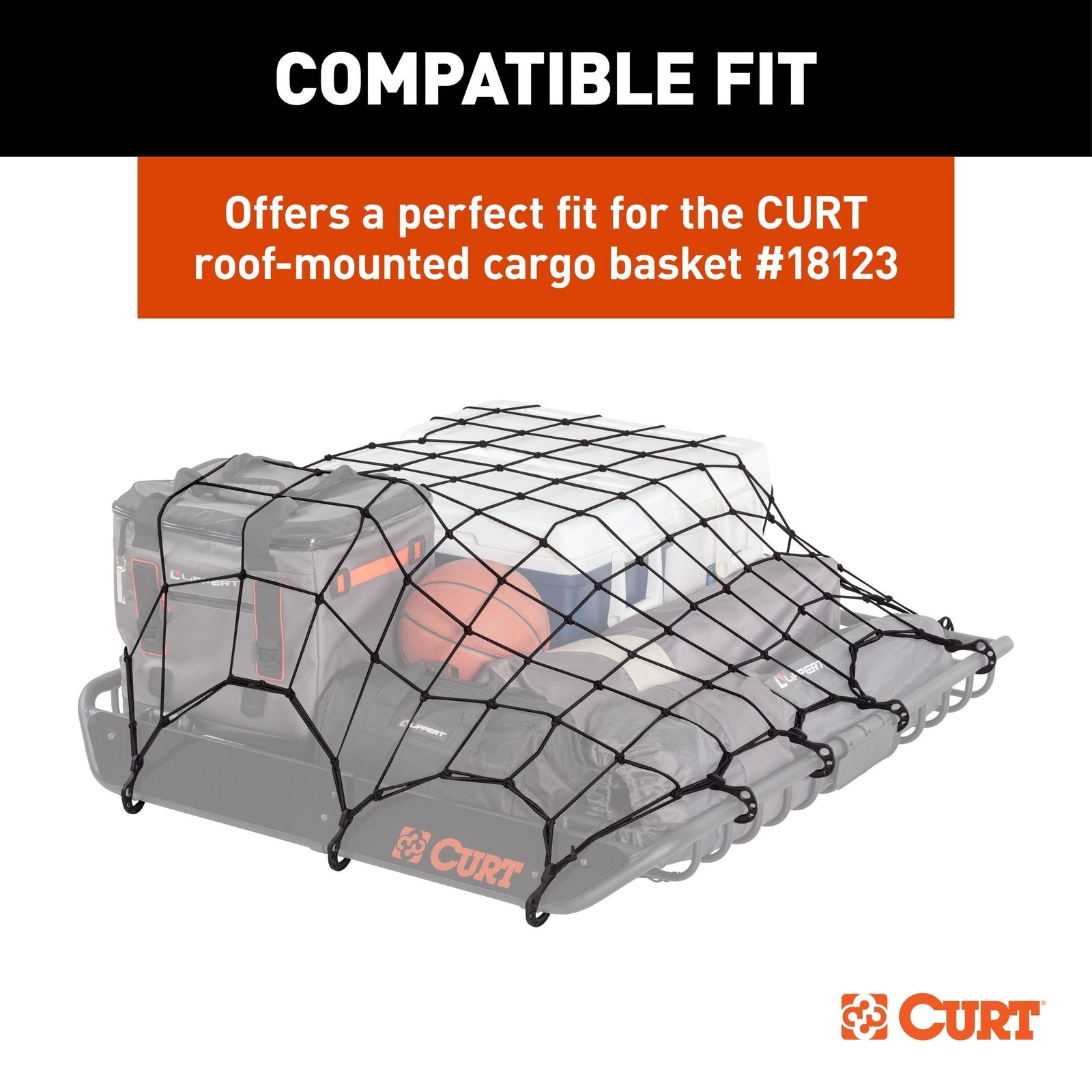 18218 Elastic Cargo Net with Hooks for Roof Basket, 44 x 36-in N4F7 - product image 5