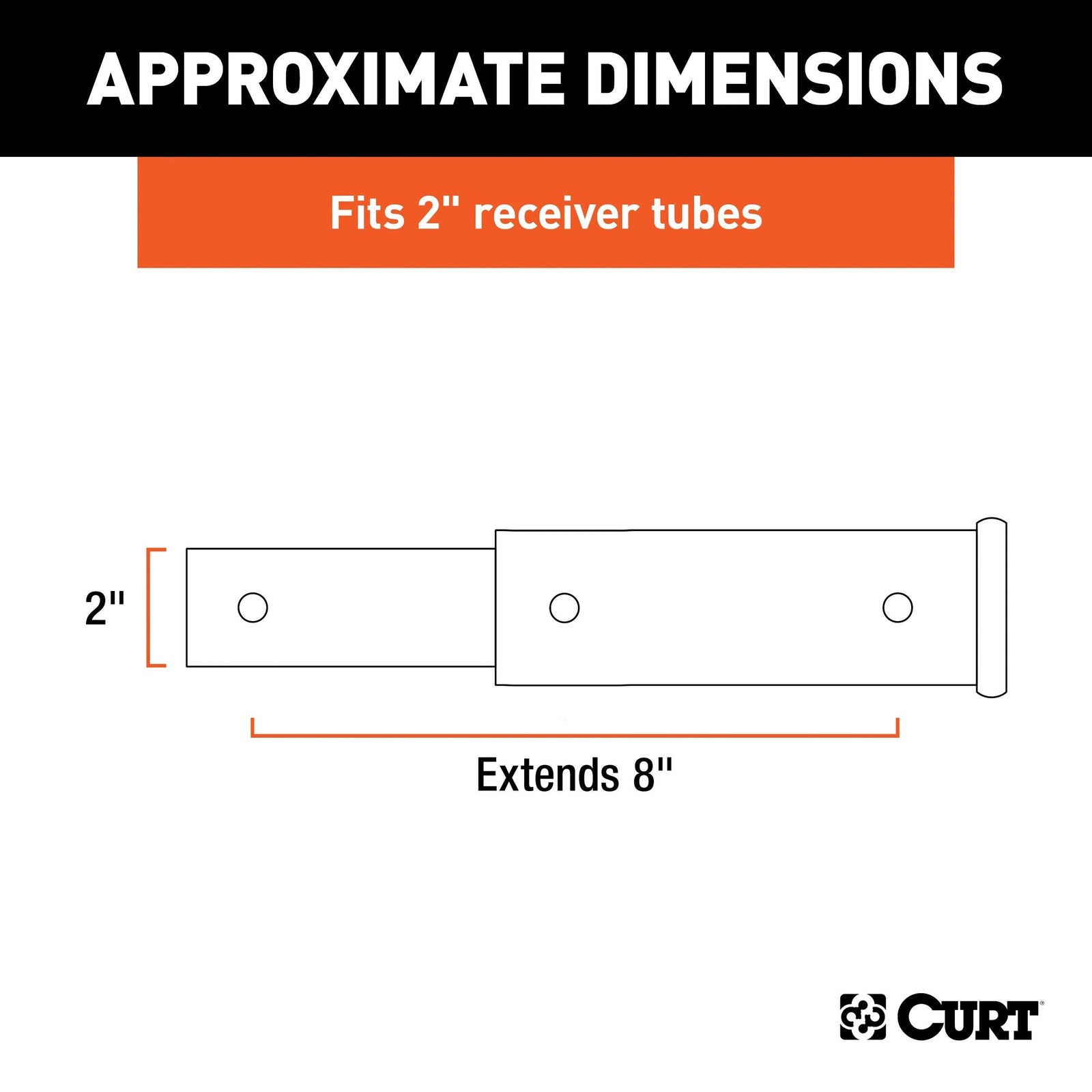 45781 8" Receiver Tube Extender for 2" Hitch Receiver R7R5 - product image 5