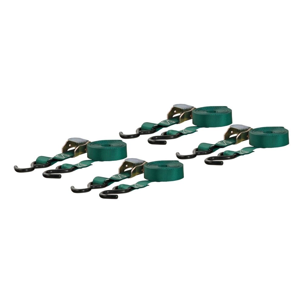 83016 Cargo Straps with S-Hooks, Dark Green, 300-lb, 16-ft, 4-pk Q2F9 - product image 1