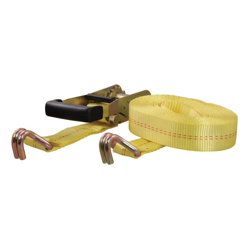83047 Cargo Strap with J-Hooks, Yellow, 3,333-lb, 27-ft T0K8