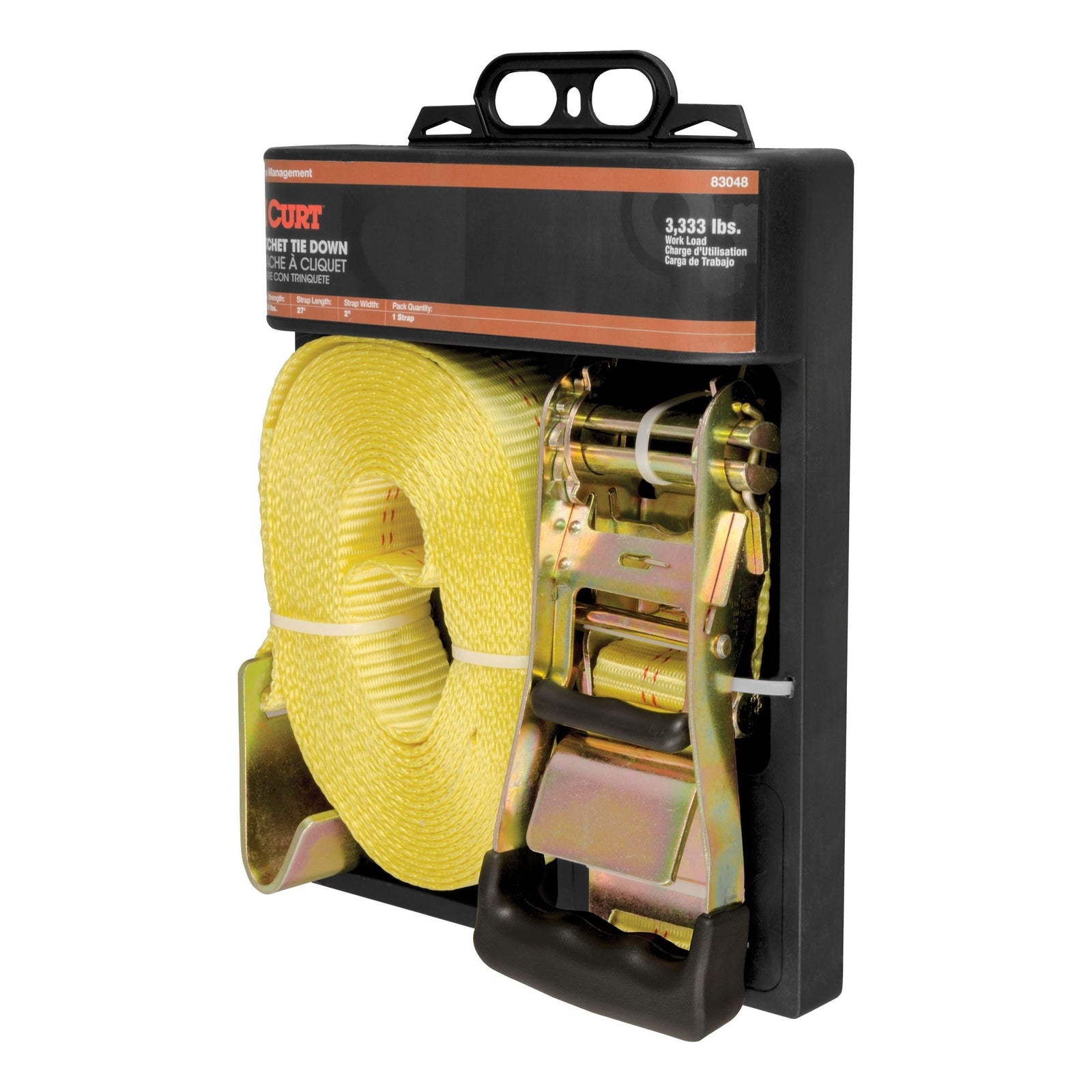 83048 27-ft Yellow Cargo Strap with Flat Hooks (3,333-lb) H7S9 - product image 2