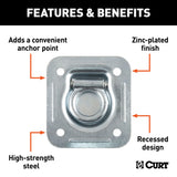 83600 1-1/2-in x 1-1/2-in Recessed Tie-Down Ring (5000-lb, Clear Zinc) Z0B1 - product image 3