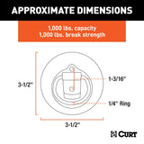 83710 1-1/8-in x 1-5/8-in Recessed Tie-Down Ring (1000-lb, Clear Zinc) P5O4 - product image 3