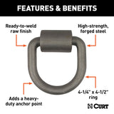 83750 3 x 3-in Weld-On Tie-Down D-Ring (6,100 lbs, Raw Steel) Z4Z9 - product image 2