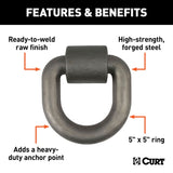83770 3 x 3-in Weld-On Tie-Down D-Ring (15,587 lbs, Raw Steel) W9U7 - product image 3
