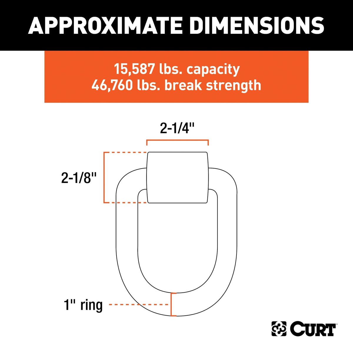 83780 3 x 4-in Weld-On Tie-Down D-Ring (15,587 lbs, Raw Steel) K6E3 - product image 3