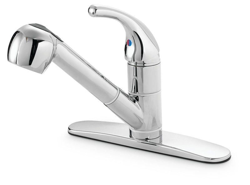 Plymouth Single Handle Pull Out Kitchen Faucet, Chrome F0H2