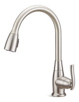 Terrazo Single Handle Pull Down Kitchen Faucet, Stainless Steel W9M2 - product image 1