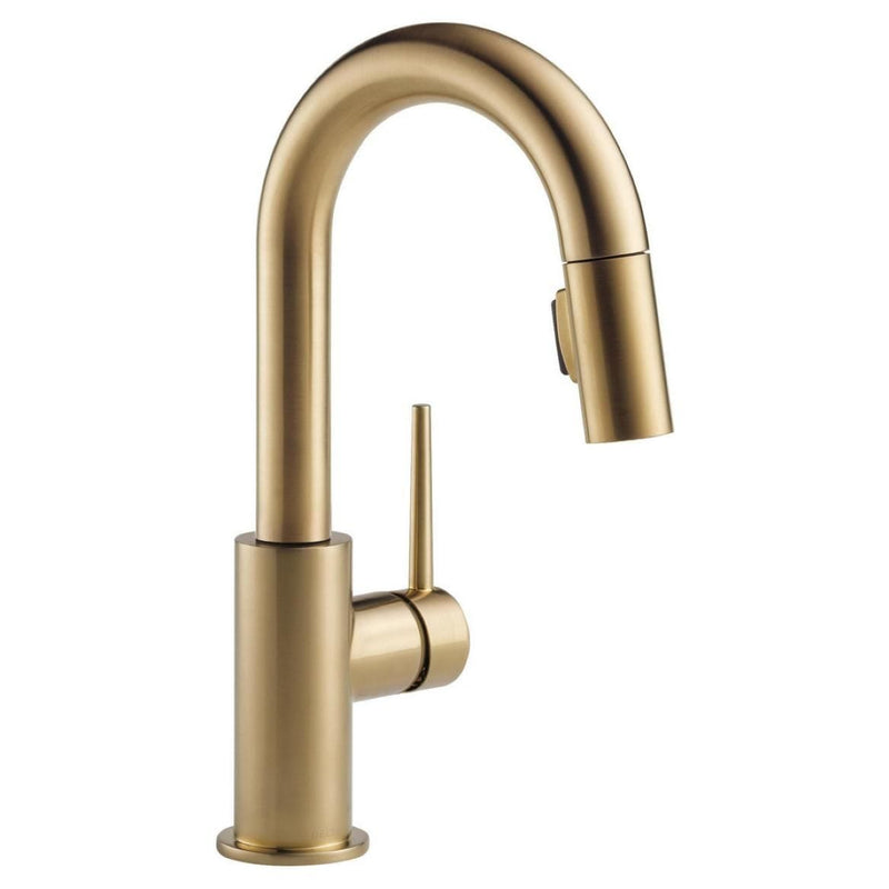 Trinsic 1-Handle Pull-Down Bar/Prep Faucet, Champagne Bronze S6Z9