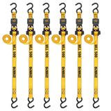 DXBC15006X 1,500-lb Ratchet Tie-Down, with Storage Bag, 1-in x 10-ft, 6-pk, Yellow G0R0 - product image 1