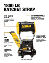 DXBC18002 1,800-lb Ratchet Tie-Down Straps, 1.25-in x 12-ft, 2-pk Y0L7 - product image 4