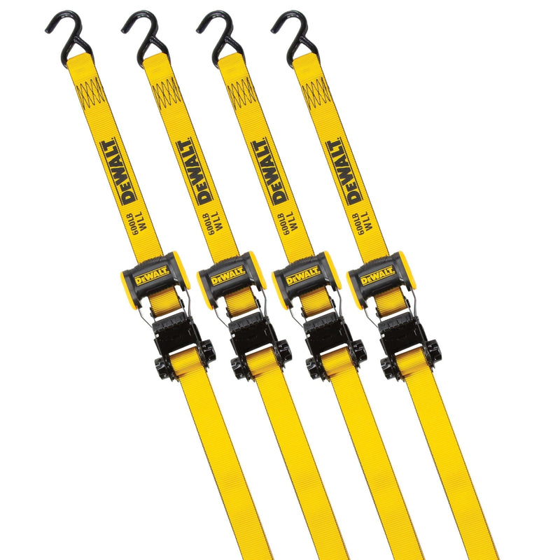 DXBC18004 1,800-lb Ratchet Tie-Down Straps, 1.25-in x 12-ft, 4-pk R8G9