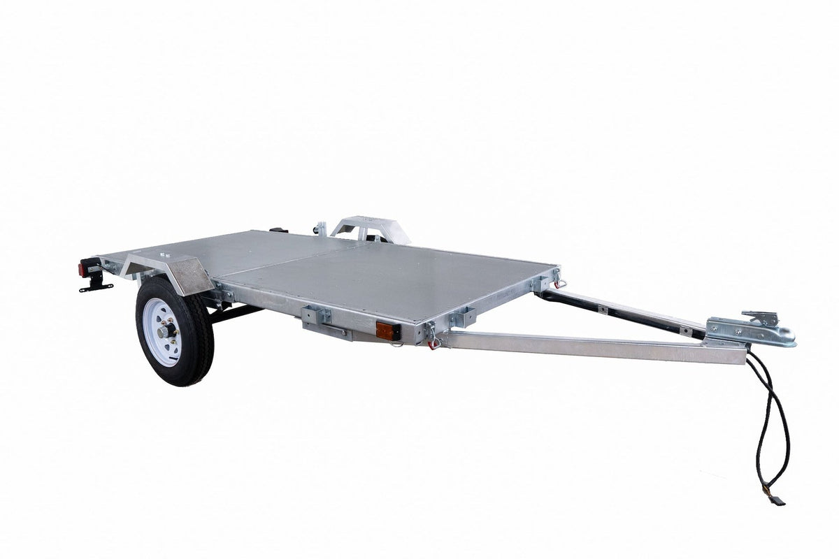 DK2 4x8-ft Single-Axle Galvanized Folding Utility Trailer J4H0 - product image 1