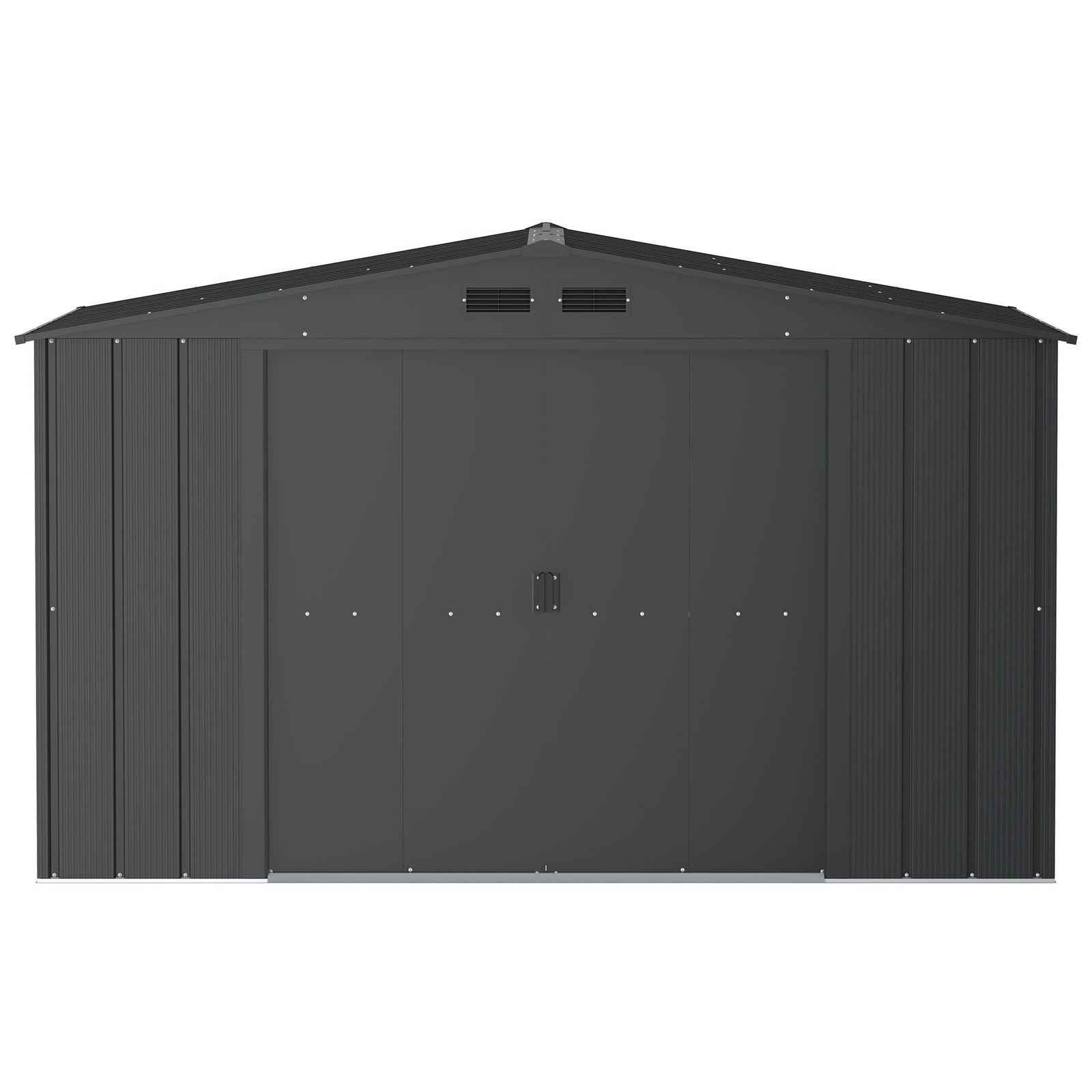 Metal Outdoor Storage Shed with Steel Frame, Dark Grey, 10-1/2-ft x 8-ft D0S3 - product image 3