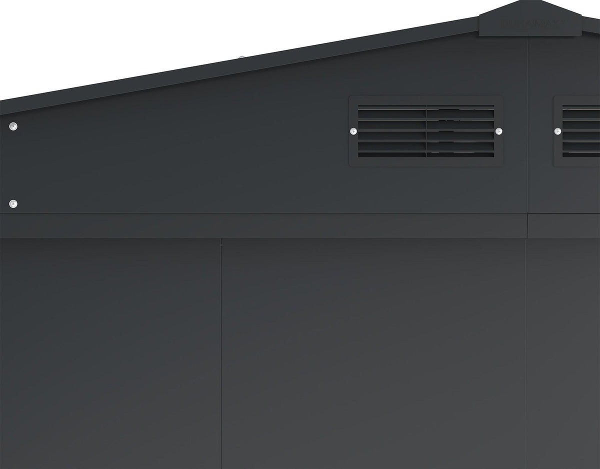 Metal Outdoor Storage Shed with Steel Frame, Dark Grey, 10-1/2-ft x 8-ft D0S3 - product image 5