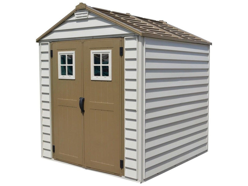 StoreMax Vinyl Garden Shed, Brown, 7-ft x 7-ft X5F3