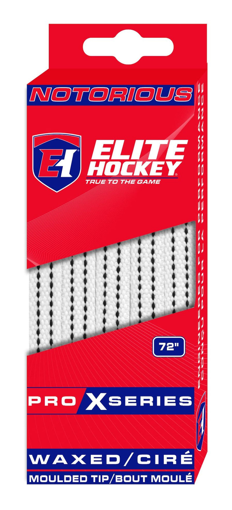 Hockey Notorious Pro X Skate Laces, Waxed, White, Assorted Sizes P7Q0