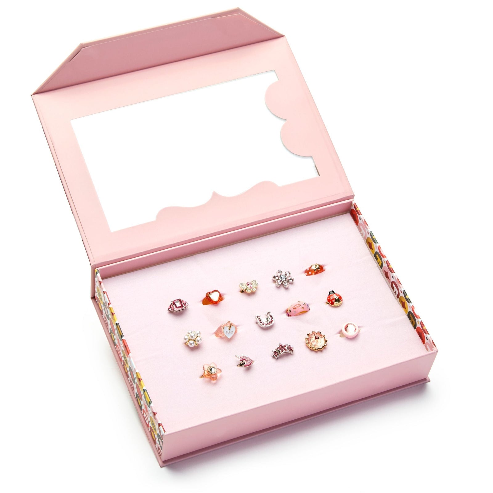 Kids Glam Rings Set, 15 Piece, Pink V4L3 - product image 6