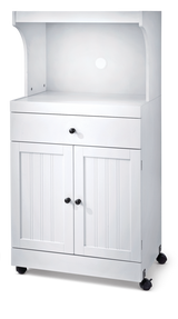 2-Door 1-Drawer Microwave Cart/Stand Kitchen Storage Cabinet With Wheels, White U1U6 - product image 1