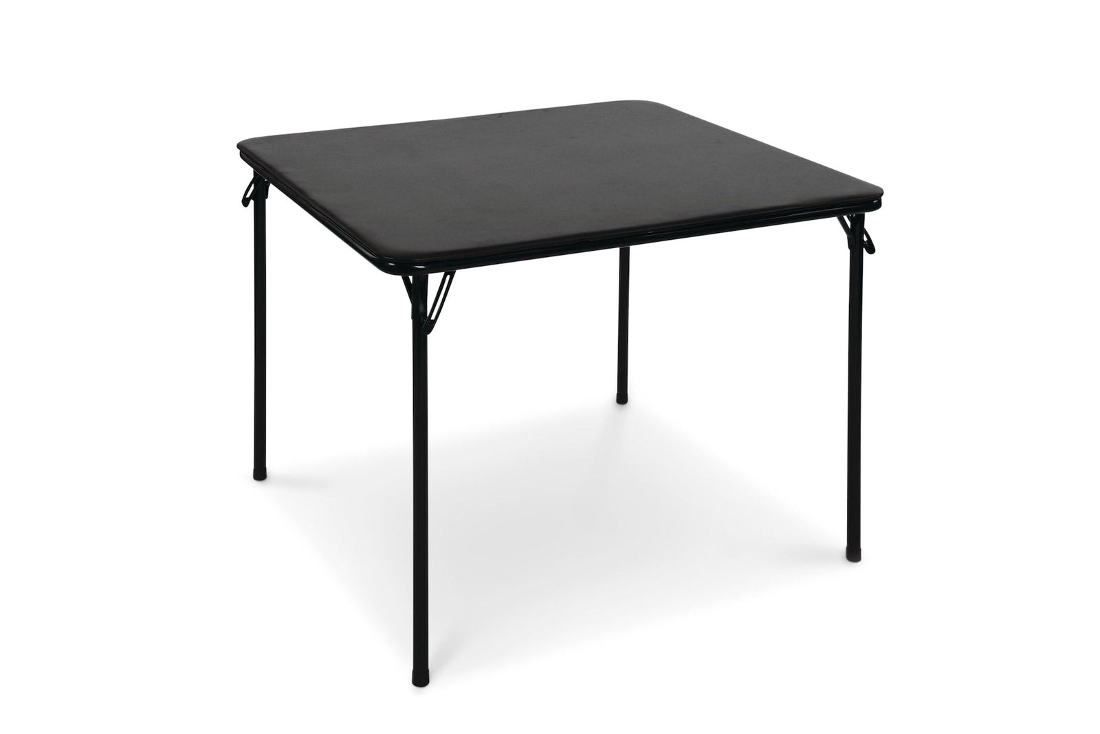 34-in x 34-in Portable Vinyl Top Metal Folding Card Game/Activity Table, Black D0C3 - product image 1
