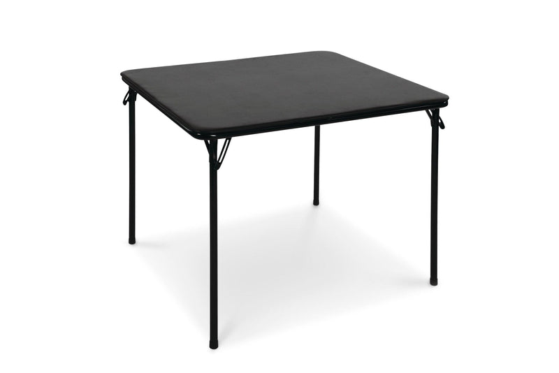 34-in x 34-in Portable Vinyl Top Metal Folding Card Game/Activity Table, Black D0C3
