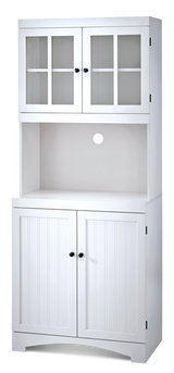 4-Door Open Shelf Freestanding Kitchen Pantry Storage Cabinet, Cream K7Z4 - product image 1