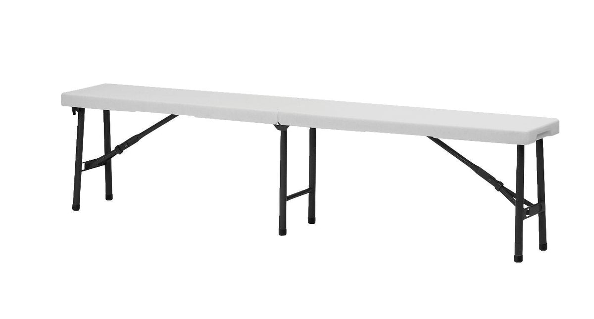 6-ft Portable Indoor/Outdoor Plastic & Metal Centre Folding Bench, White M9W1 - product image 1