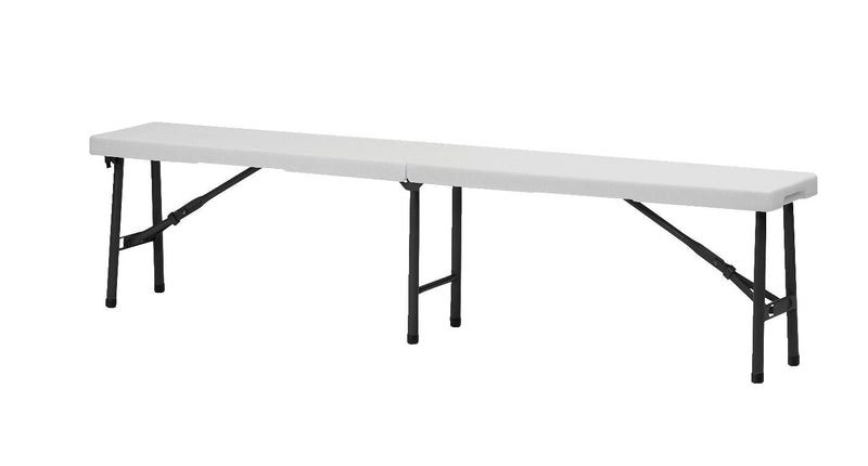 6-ft Portable Indoor/Outdoor Plastic & Metal Centre Folding Bench, White M9W1
