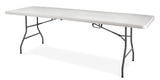 8-ft Portable Plastic & Metal Folding Table with Handle, White A5O8 - product image 1