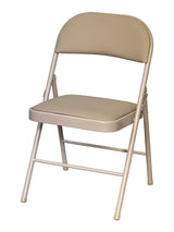 Beige Indoor Padded Vinyl Folding Chair W6J8 - product image 1
