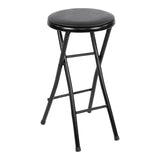 Black Foldable Stool with Vinyl Padding U1S8 - product image 1
