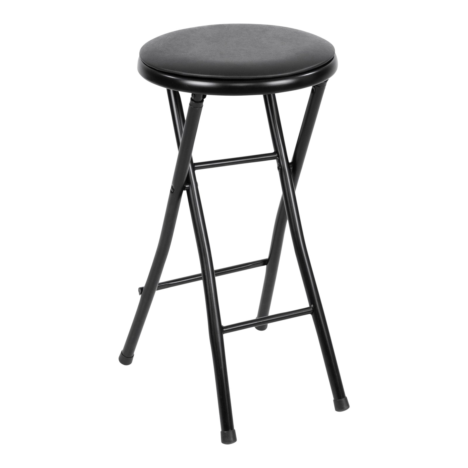 Black Foldable Stool with Vinyl Padding U1S8 - product image 1