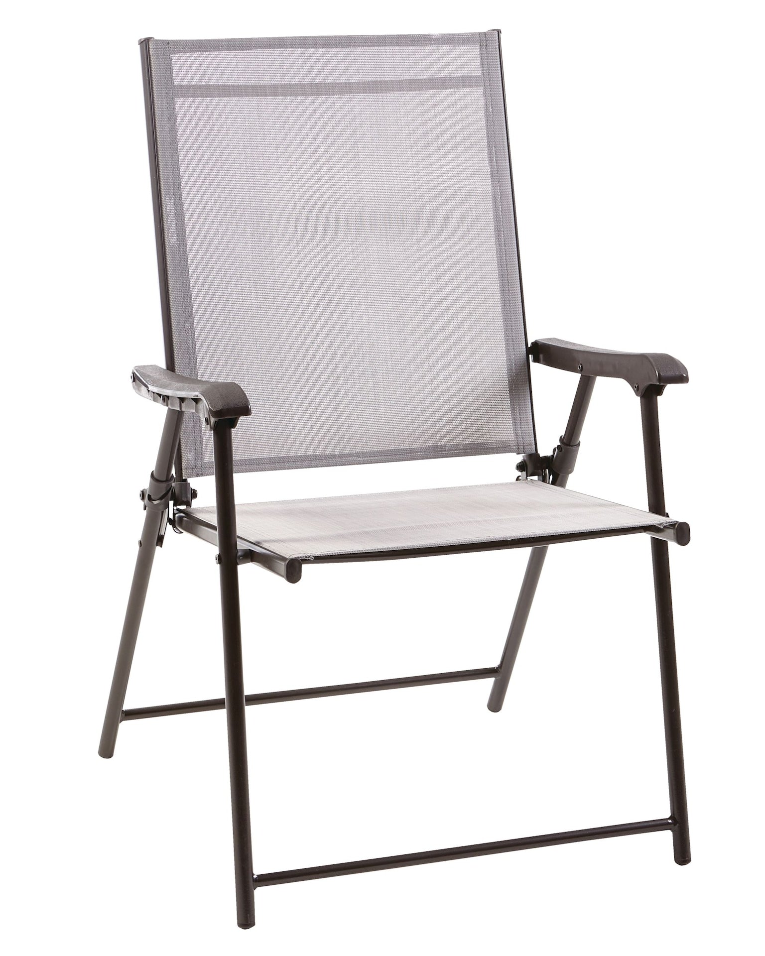 Bluebay Sling Folding Outdoor Patio Accent Chair, Grey, 25x24x37-in Y3H9 - product image 1