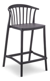 Elevated Plastic Bar Stool with Footrest, Black R5J2 - product image 1