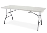 Portable Folding Table with Casters & Handle, 6-ft, White X7T7 - product image 1