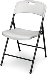 Portable Indoor/Outdoor Contoured Plastic & Metal Folding Chair, White Z5Q1 - product image 1