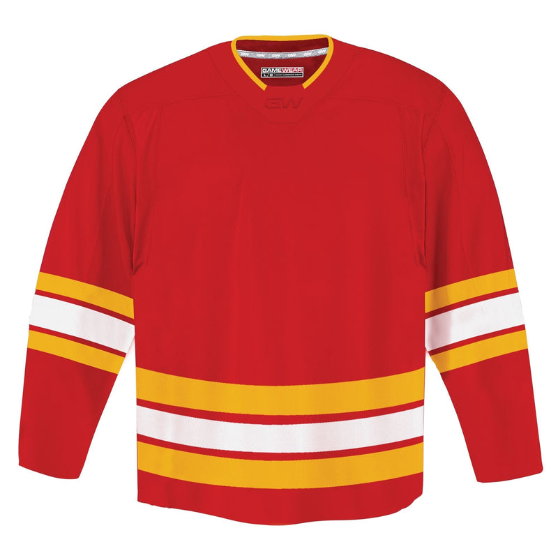 8500 Pro Team Hockey Jersey, Junior, Calgary Flames Home Colours, Various Sizes F1N5