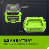 60V 630CFM 170MPH Leaf Blower 2.5Ah Battery 3A Charger O8I6 - product image 8