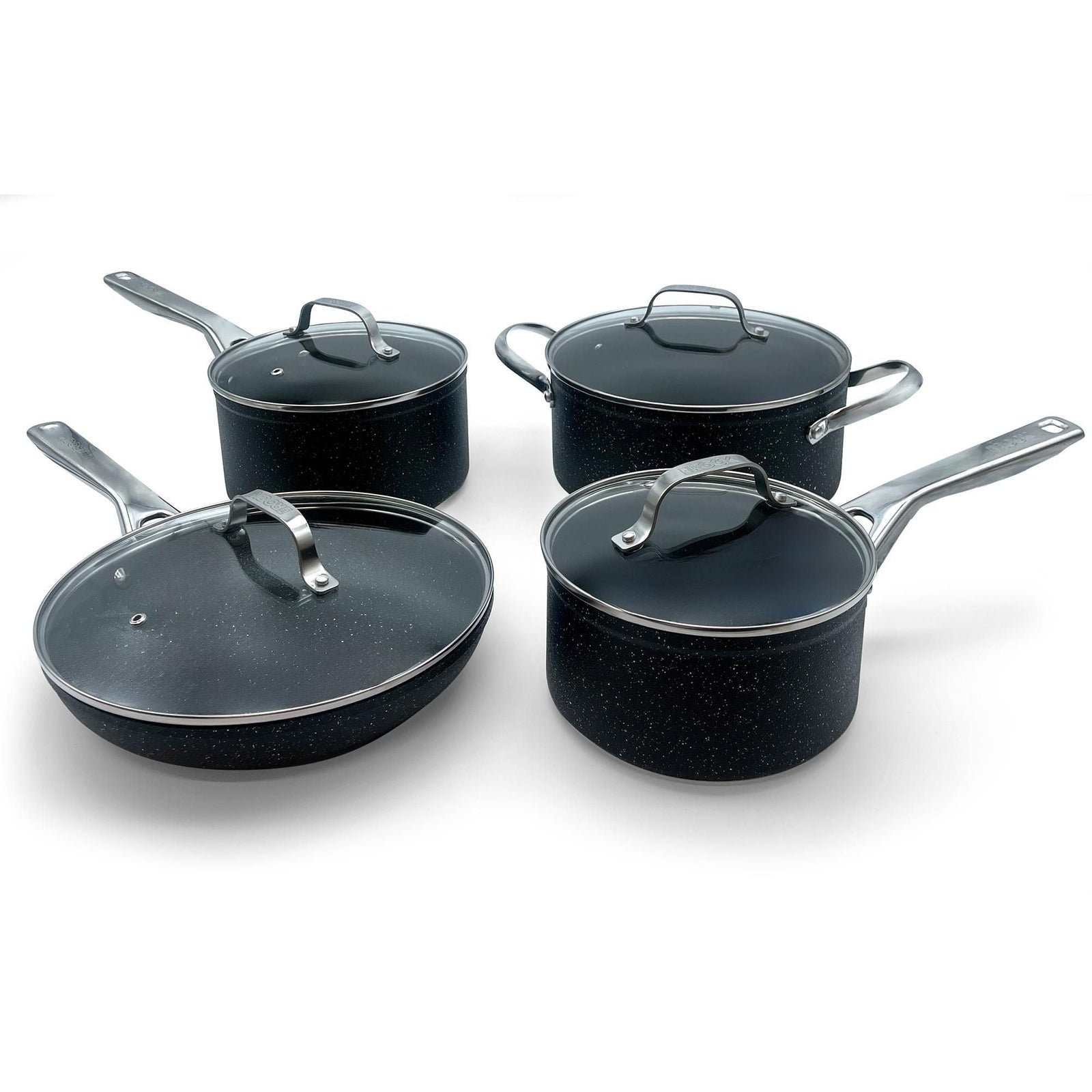 Rock Essence Cookware Set with Glass Lids, Aluminum, 8-pc C3L0 - product image 3