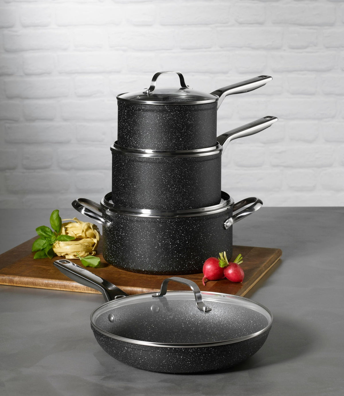 Rock Essence Cookware Set with Glass Lids, Aluminum, 8-pc C3L0 - product image 5