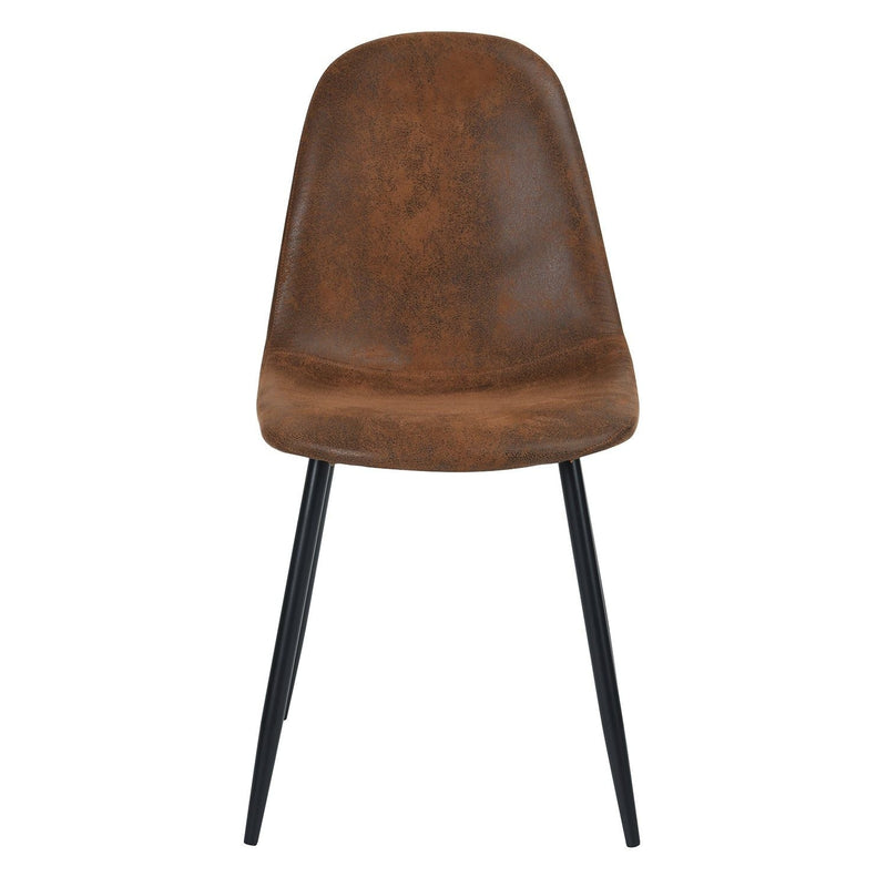 Mid-Century Dining Chairs, Brown Suede, 4-pk B6L1