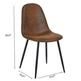Mid-Century Dining Chairs, Brown Suede, 4-pk B6L1 - product image 8