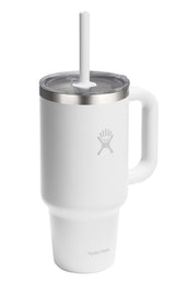 Stainless Steel Insulated Travel Tumbler with Clear Lid, White, 32-oz N8K5 - product image 1