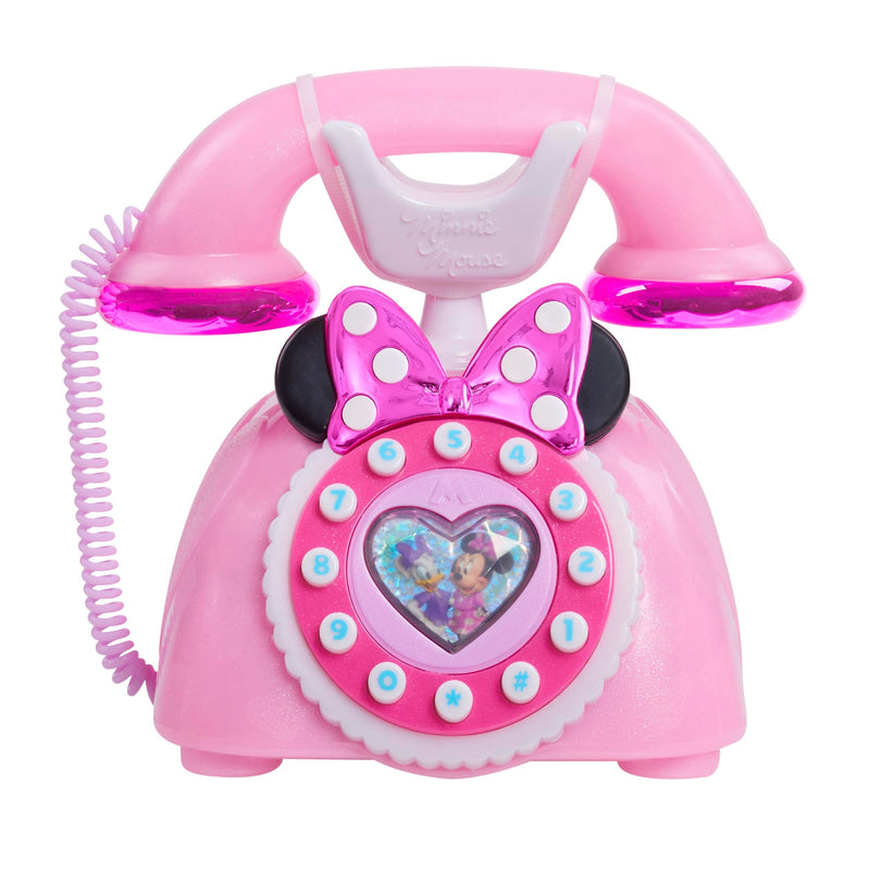 Just Play Junior Minnie Mouse Ring Me Rotary Phone with Lights and Sounds, Pink, 3+ J9R2