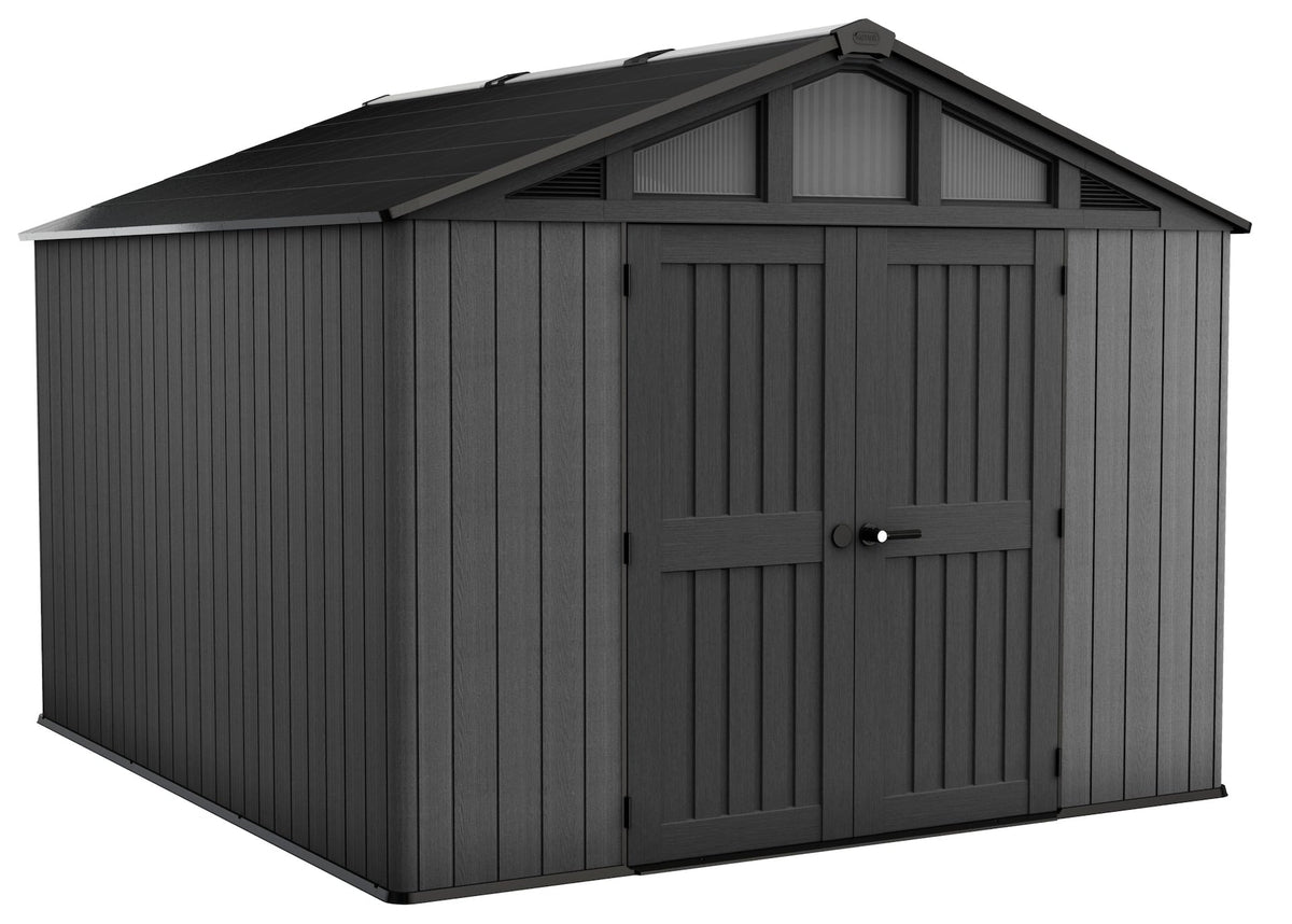 Apex Resin 2-Door Outdoor Storage Shed with Full Length Skylight, Grey, 10-ft x 11.5-ft I1Q7 - product image 1